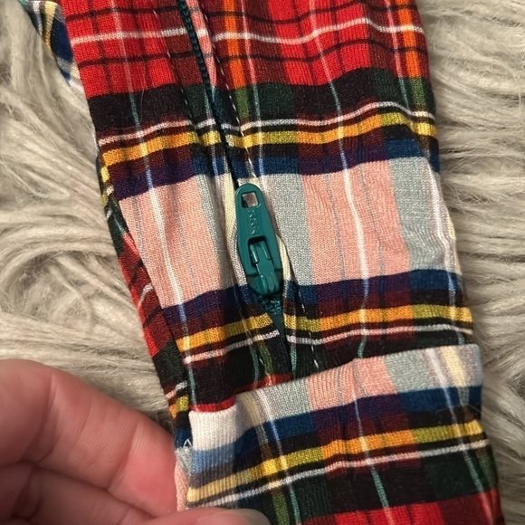 Free Birdees Double Zip Winter Holiday Plaid Onesie - Picture 5 of 7